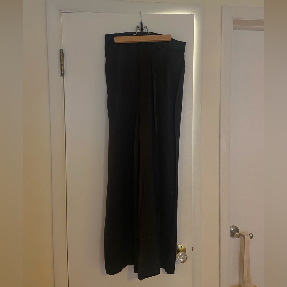 Madewell Harlow Wide Leg Pant in Satin